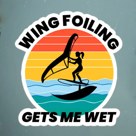 Wing foiling water sports funny Stickers