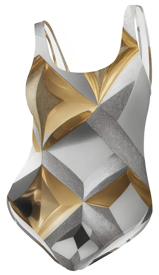 Interlocking Hexagons Pattern, One-Piece Swimsuit