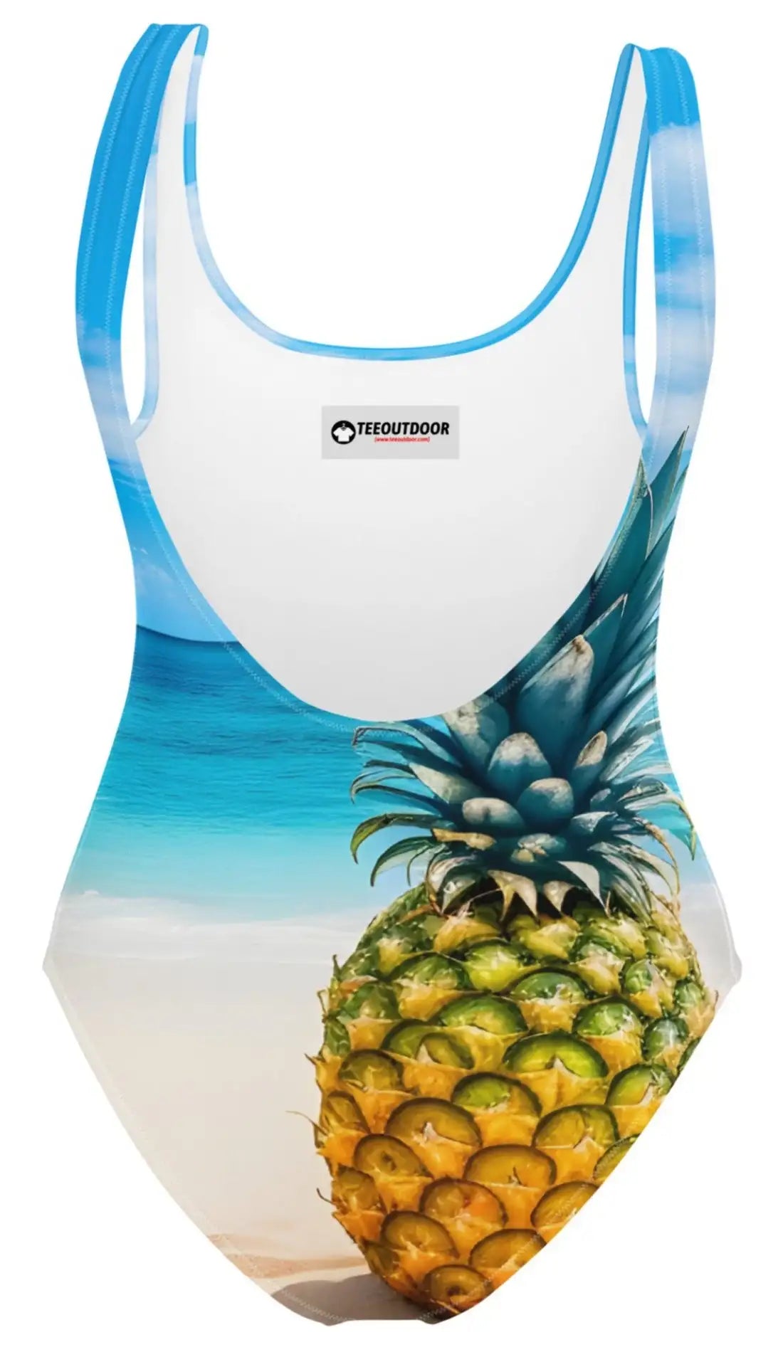 Tropical Serenity: Golden Pineapple One-Piece Swimsuit