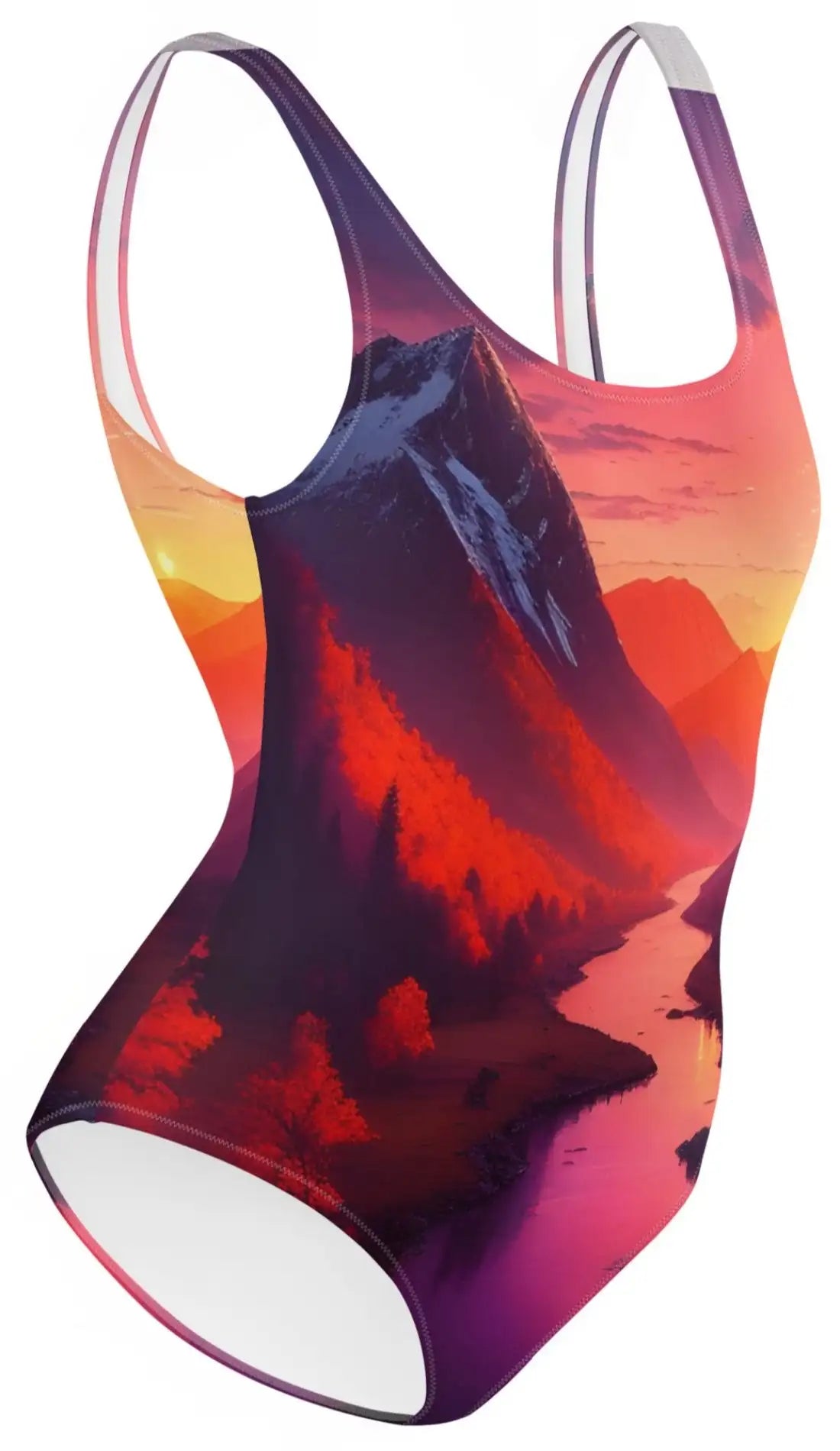 Sundrenched Splendor: Scenic One-Piece Swimsuit