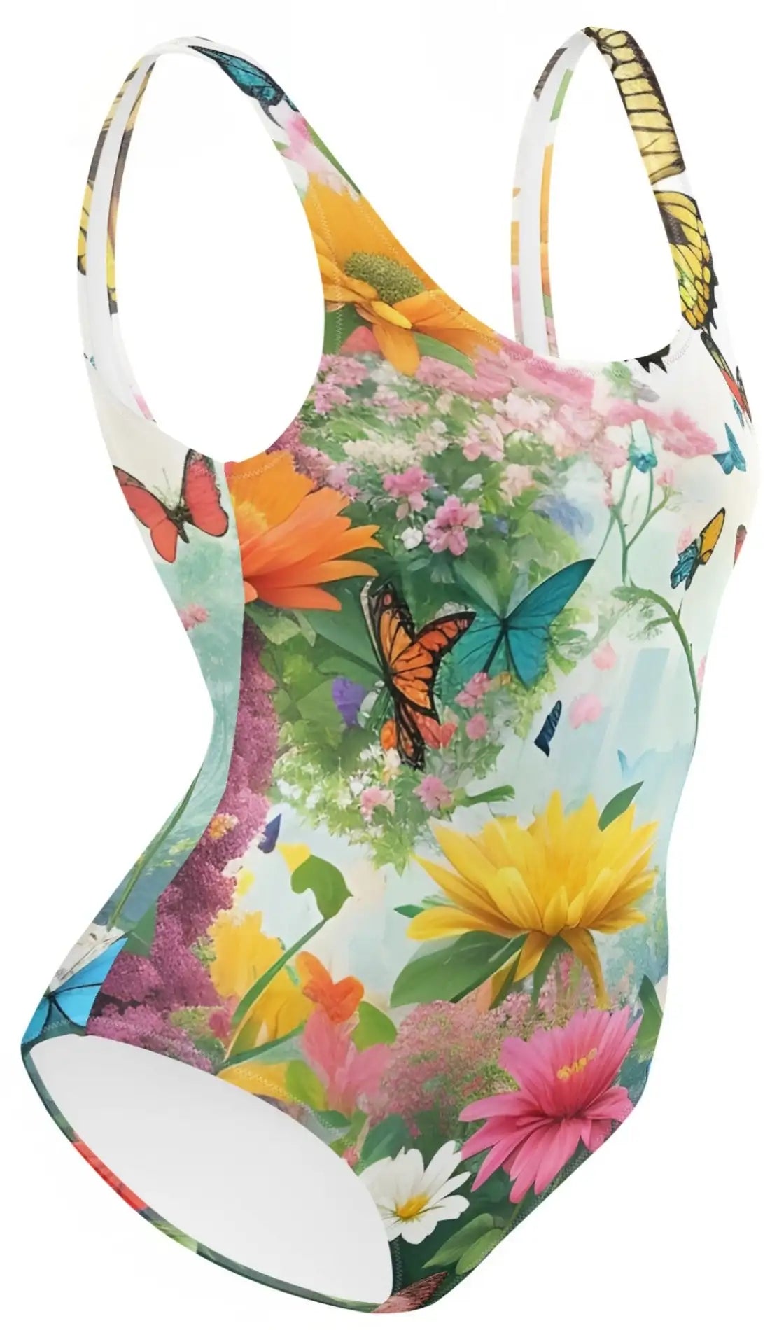 Floral Fantasy: Vibrant One-Piece Swimsuit