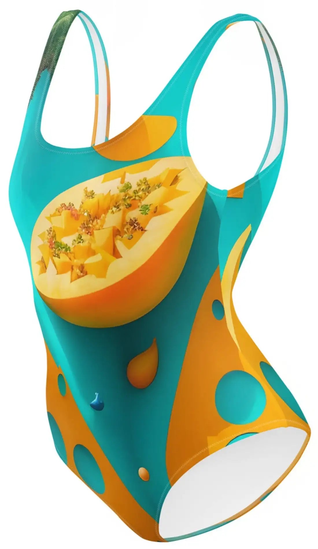 Surreal mango pattern, One-Piece Swimsuit