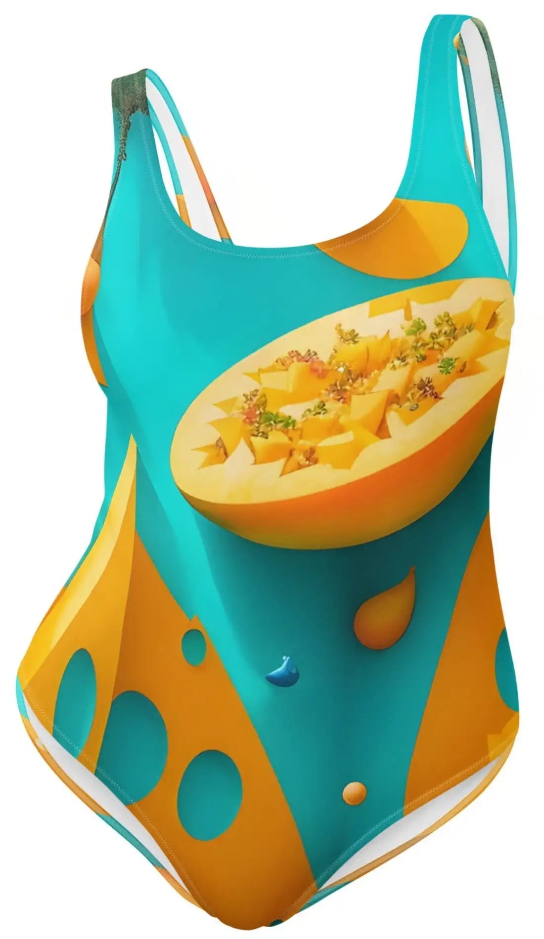 Surreal mango pattern, One-Piece Swimsuit