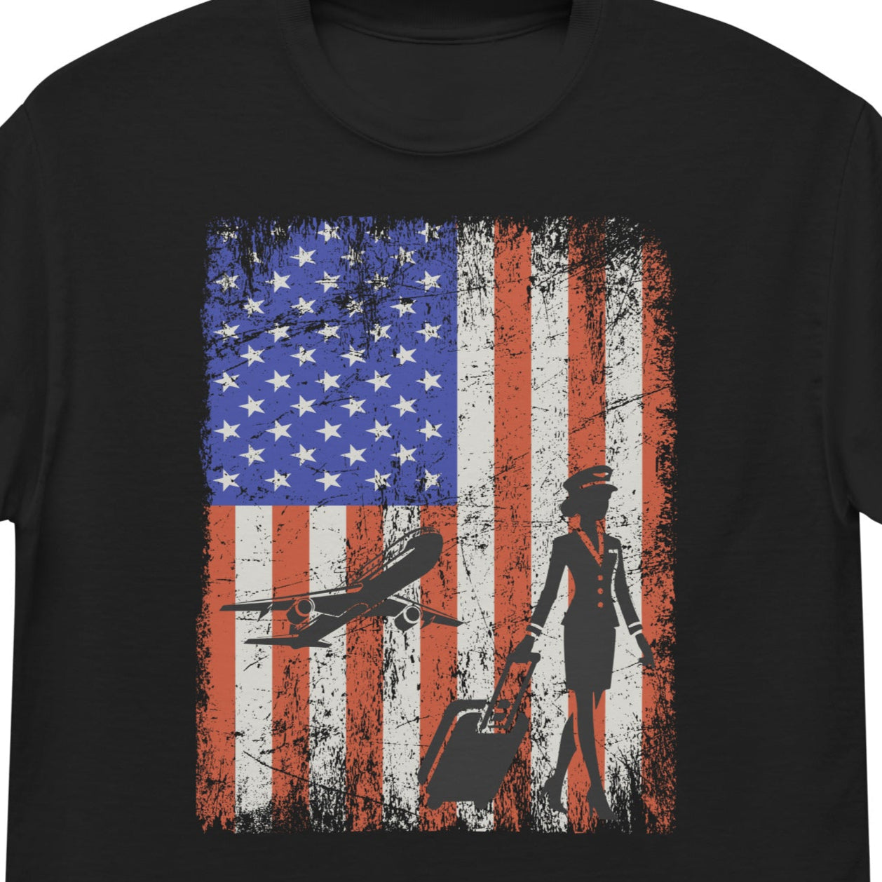 American Flag Flight Attendant T-Shirt: Show Your Patriotic Pride