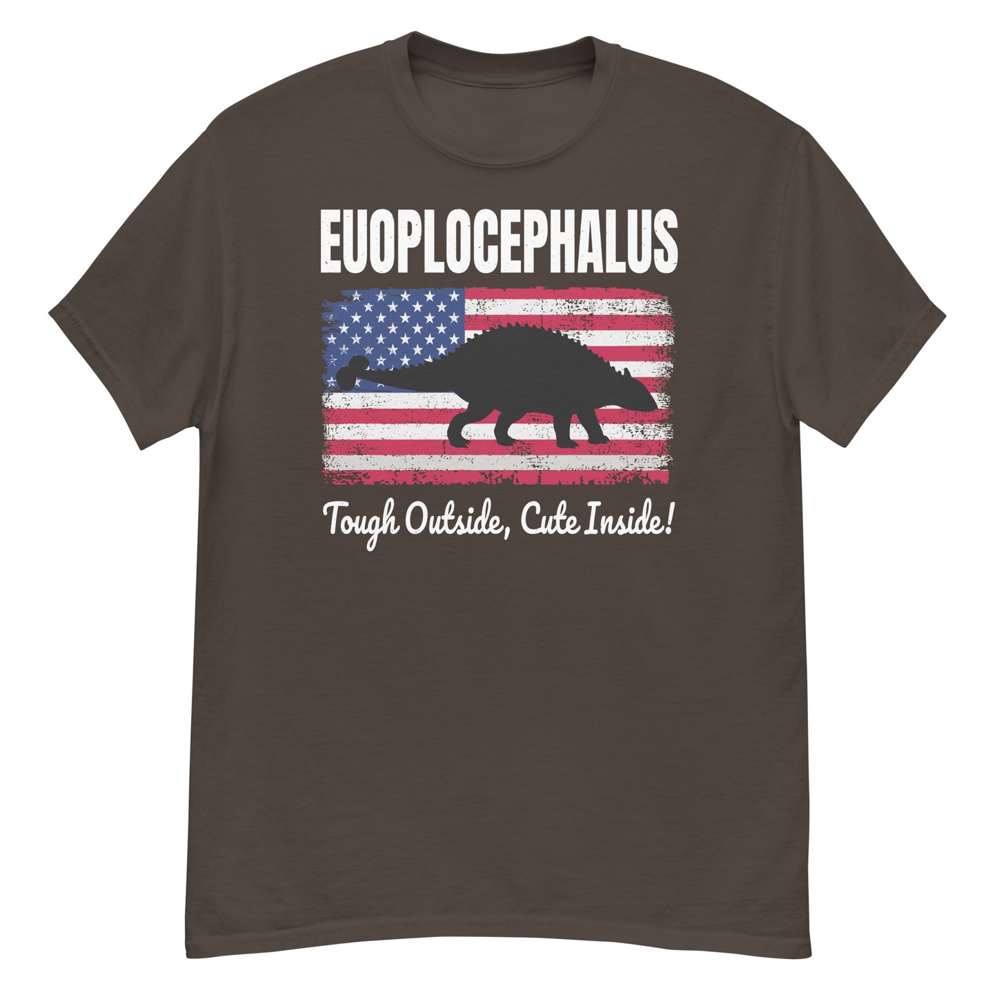 Euoplocephalus American Flag Dinosaur T-Shirt: Tough Outside, Cute Inside!