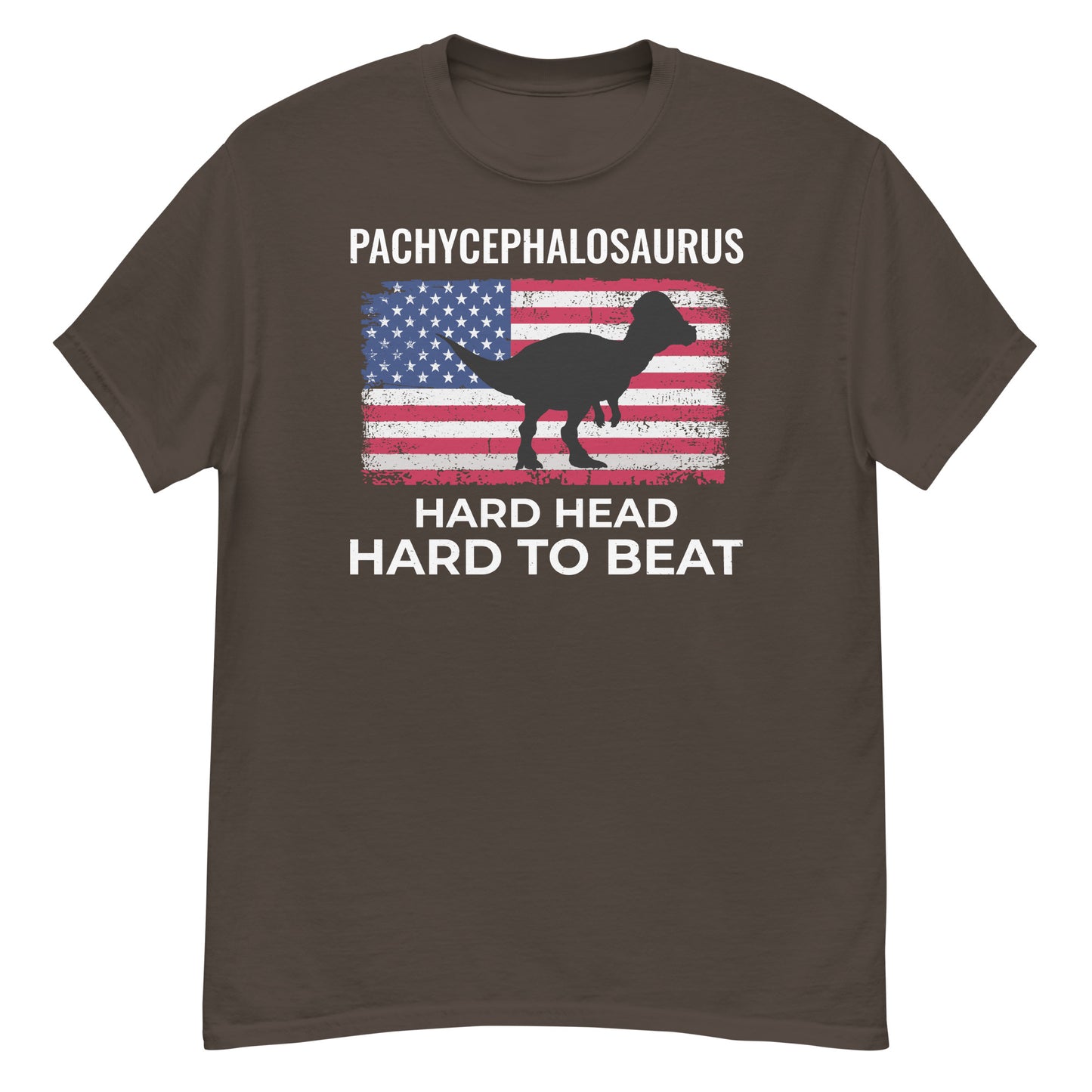 Pachycephalosaurus American Flag Dinosaur T-Shirt: Hard Head, Hard to Beat