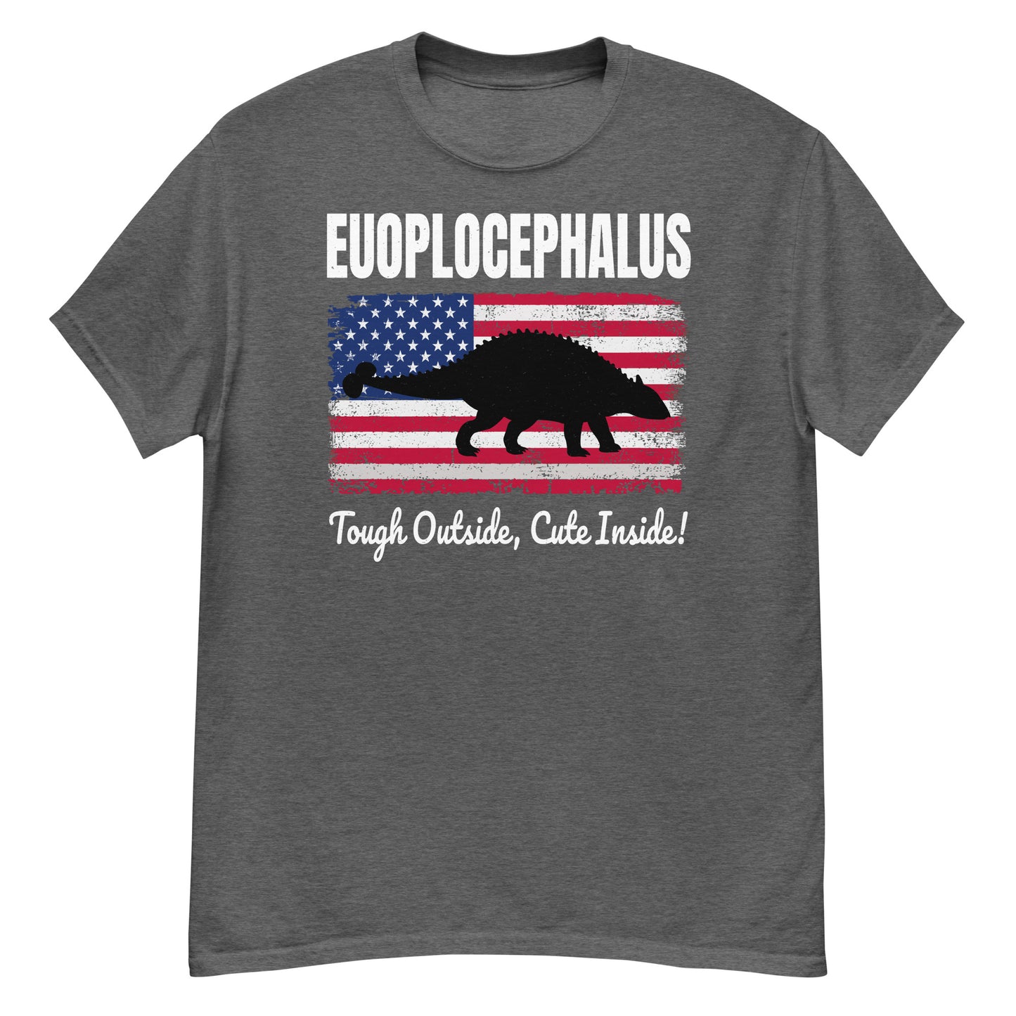 Euoplocephalus American Flag Dinosaur T-Shirt: Tough Outside, Cute Inside!