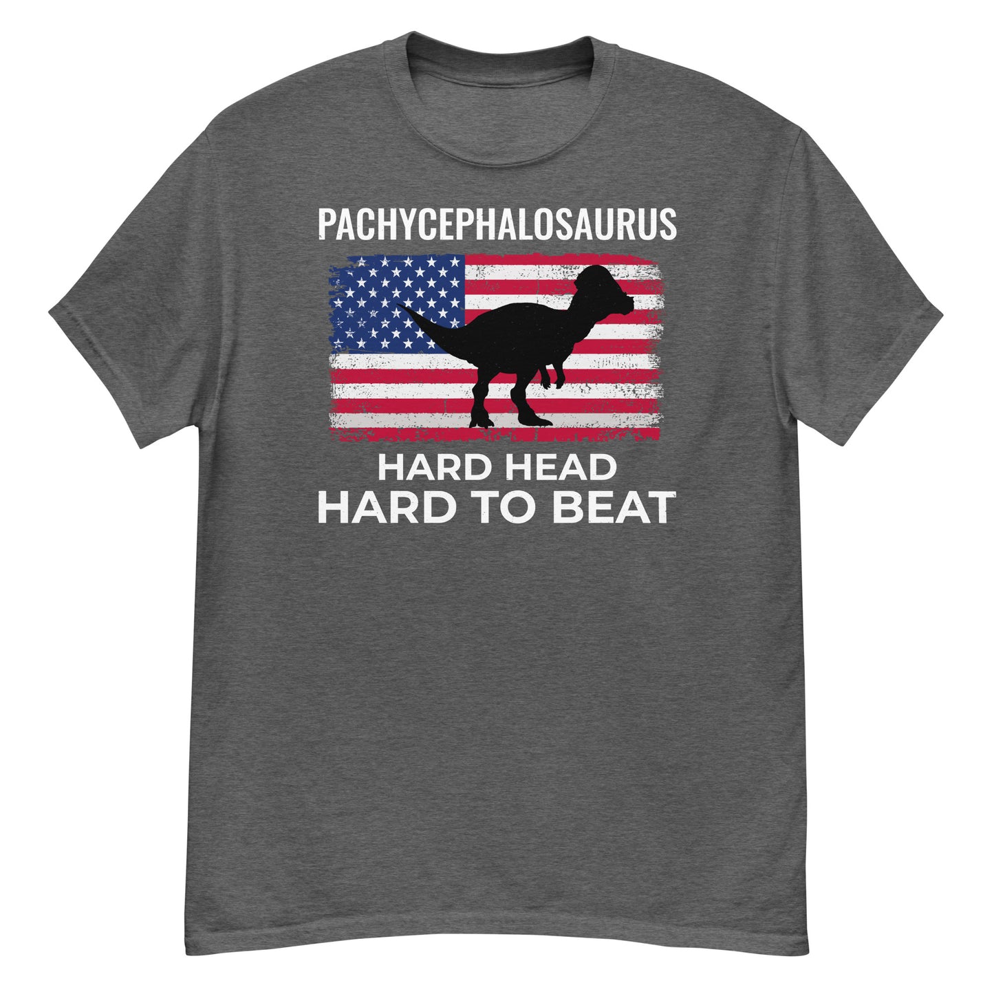 Pachycephalosaurus American Flag Dinosaur T-Shirt: Hard Head, Hard to Beat