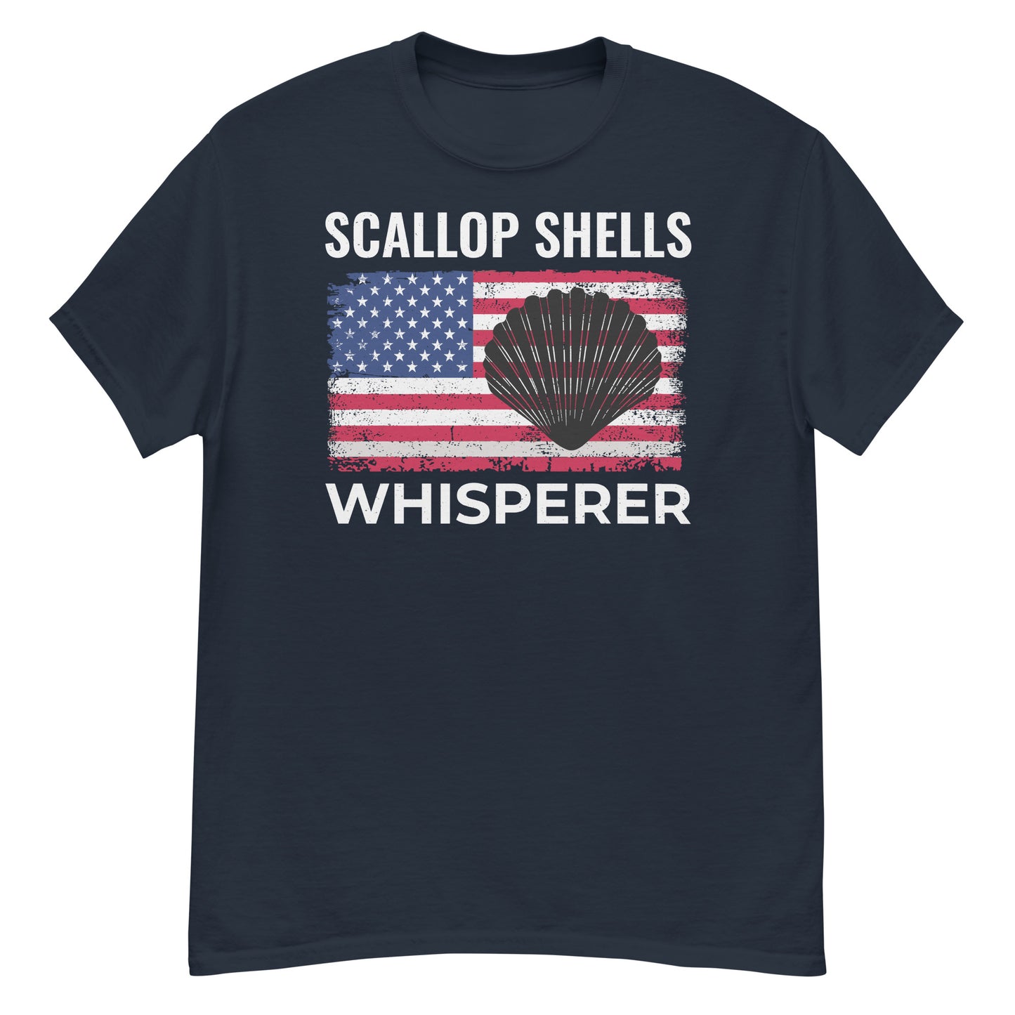 American Flag Seashell Collector T-Shirt: Scallop Shell Whisperer