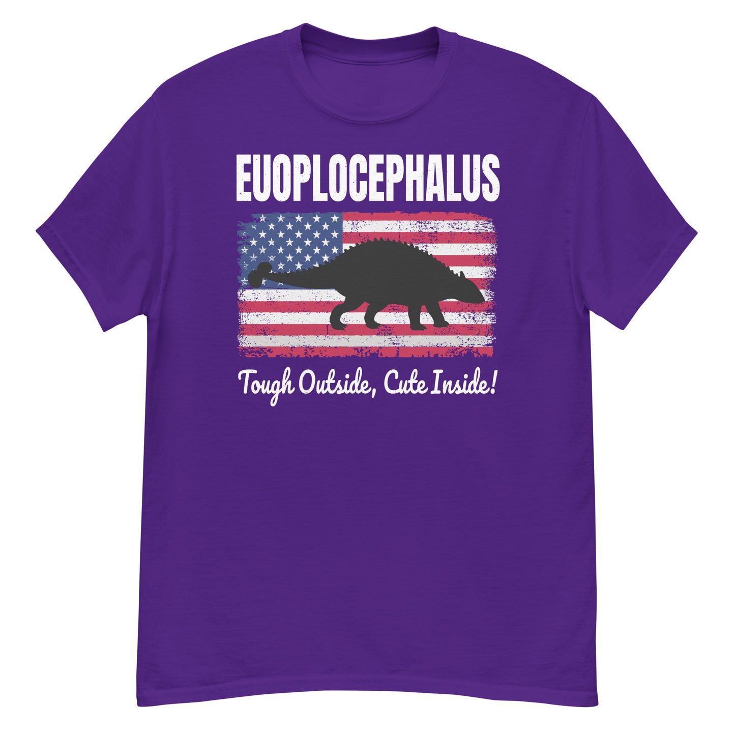 Euoplocephalus American Flag Dinosaur T-Shirt: Tough Outside, Cute Inside!