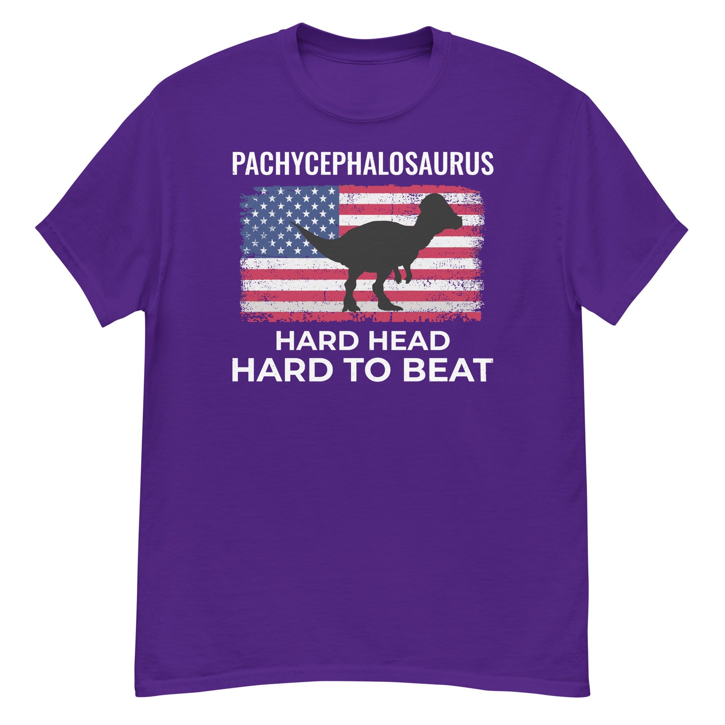 Pachycephalosaurus American Flag Dinosaur T-Shirt: Hard Head, Hard to Beat