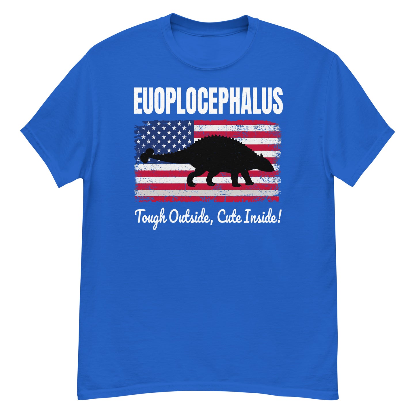 Euoplocephalus American Flag Dinosaur T-Shirt: Tough Outside, Cute Inside!