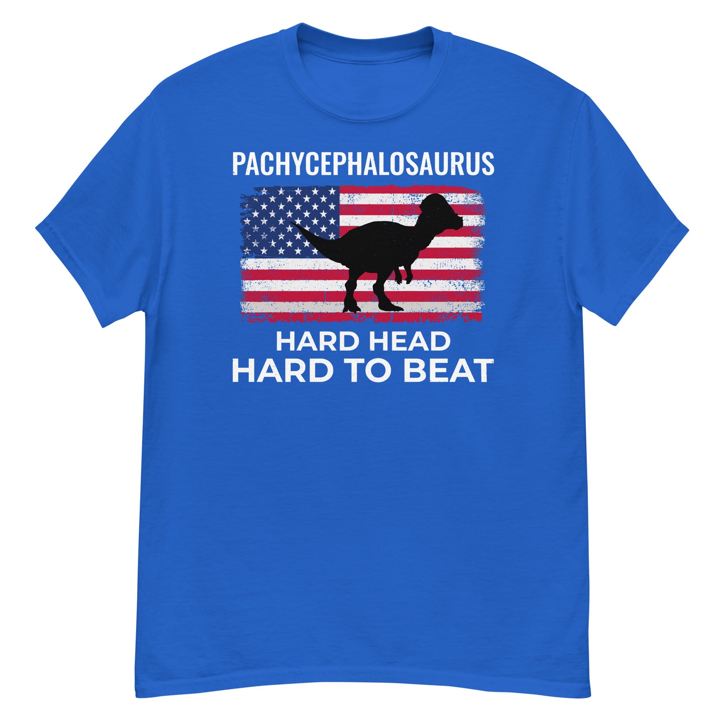 Pachycephalosaurus American Flag Dinosaur T-Shirt: Hard Head, Hard to Beat